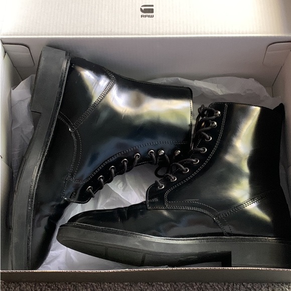 G-Star black leather shoes size 7. - Picture 2 of 4